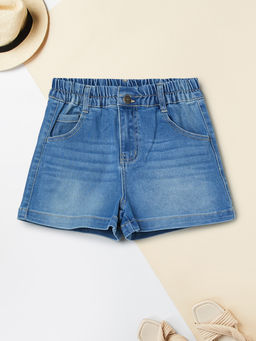 max - Girls Solid Denim Shorts