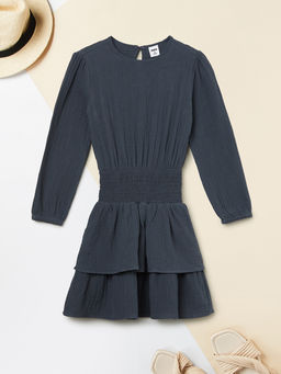 max - Girls Solid Layered Dress