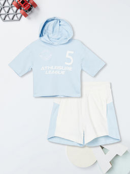 max - Girls Typography T-Shirt And Shorts