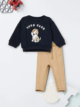 max - Boys Printed Sweatshirt And Pant