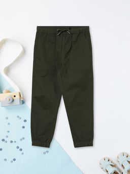 max - Boys Olive Solid Joggers
