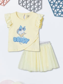 max - Girls Daisy Duck Print T-Shirt And Skorts