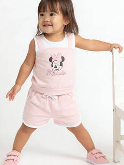 max - Girls Minnie Print T-Shirt And Shorts