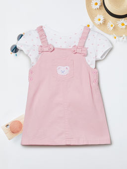 max - Girls Applique A-Line Dress With T-Shirt