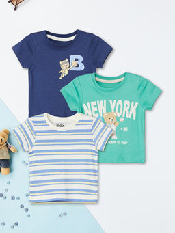 max - Boys Printed T-Shirts (Pack Of 3)