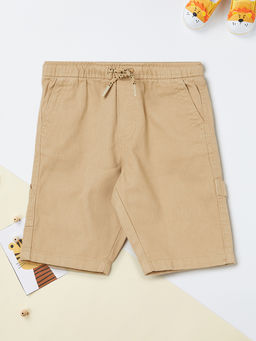 max - Boys Beige Solid Shorts