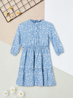 max - Girls Floral Print Tiered Dress