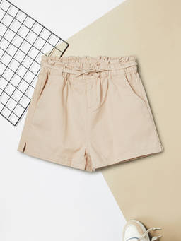 max - Girls Solid Shorts With Belt