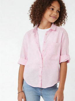 max - Girls Striped Oversized Shirt With Top