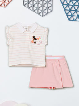 max - Girls Striped Top And Skorts