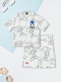 max - Boys Sonic Printed Shirt Ands Shorts