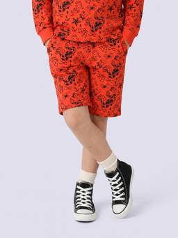 Jack & Jones Junior - Boys Orange Doodle Print Shorts