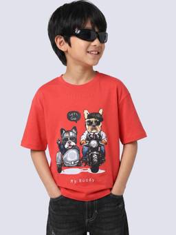 Jack & Jones Junior - Boys Printed Cotton T-shirt