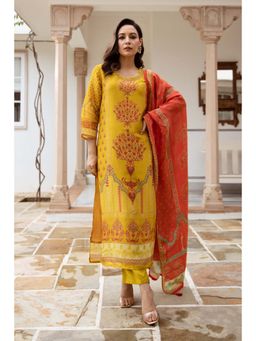 Autumnlane - Gauri Amber Shimmer Kurta Pant & Dupatta (Set of 3)