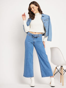 CAMLA - Women Blue Flared Denim Jeans