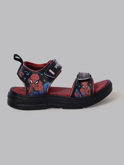 Kidsville - Kids Boys Spiderman Printed Black/Red Sandals