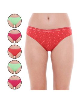 Bodycare - Pack of 6 High-Cut Bikini Style Cotton Printed Briefs In Assorted Colors