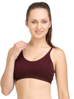 Bodycare - Sports Bra In Peach-Pink-Wine Color (Pack of 3)