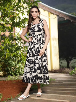 Stylum - Black Floral Midi Dress