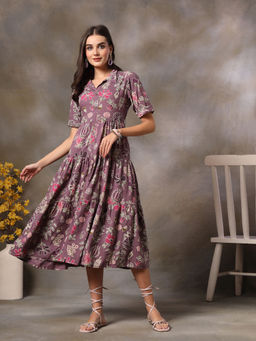 Stylum - Purple Floral Midi Dress
