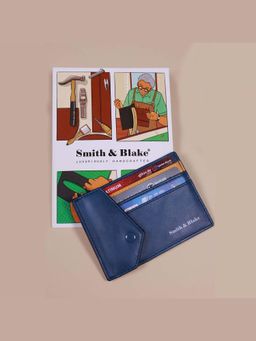 Smith & Blake - Unisex Pu Solid Blue Card Case