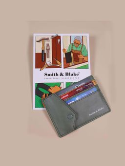 Smith & Blake - Unisex Pu Solid Green Card Case