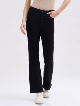 Madame - Black Regular Fit Cotton Jeans