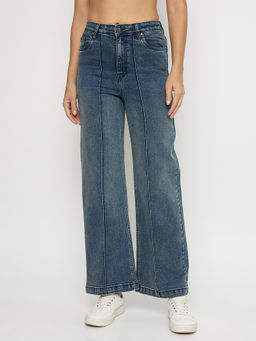 Madame - Double Wash Blue Wide Leg Jeans