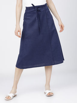 TOKYO TALKIES - Women Blue Midi Skirt