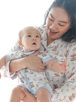 Peachy Accessories - The Plush Club Blue Bamboo Cotton Half Sleeves Blue Horse Printed Romper