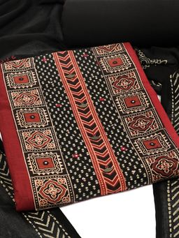 Kami Kubi - Maroon Unstitched Kurta with Bottom & Dupatta (Set of 3)