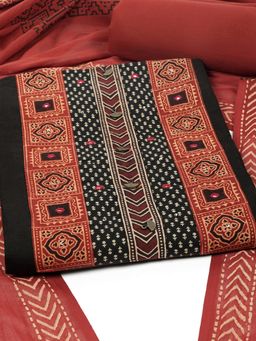 Kami Kubi - Black Unstitched Kurta with Bottom & Dupatta (Set of 3)