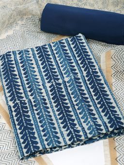 Kami Kubi - Blue Unstitched Kurta with Bottom & Dupatta (Set of 3)