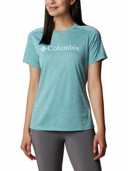 Columbia - Womens Blue Omni-Freeze W Zero Rules Graphic Crew Tshirt