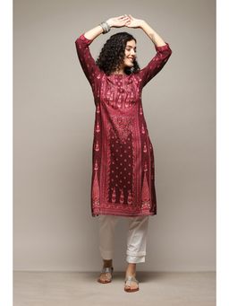 Biba - Rayon Printed Berry Kurta