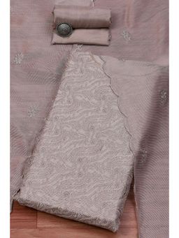 Biba - Dark Beige Linen Blend Unstitched Suit (Set of 3)