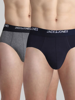 Jack & Jones - Men Solid Multicolor Brief (Pack of 2)