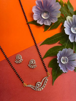 Digital Dress Room - Ad Fancy Pendant Mangalsutra and Earrings Set