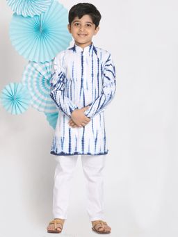 Vastramay - Boys Blue & White Kurta Pyjama (Set of 2)