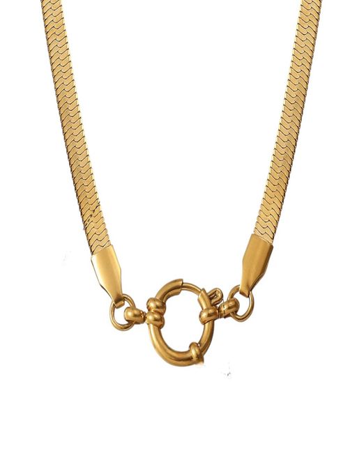 AQUASTREET Snake Chain Necklace - Open Clasp 18K Plated Waterproof Anti-Tarnish