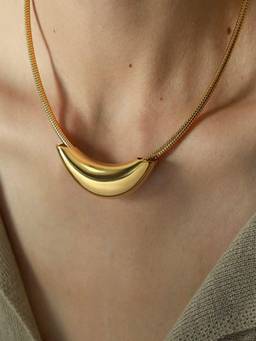 AQUASTREET - Arc Pendant Flexible Choker Necklace 18K Plated Waterproof Anti-Tarnish