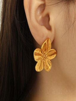 AQUASTREET - Big Floral Stud Earrings 18K Plated Waterproof Anti-Tarnish