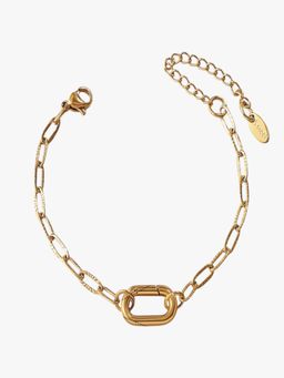 AQUASTREET - Linked Chain Bracelet With Open Clasp 18K Plated Waterproof Anti-Tarnish Gold