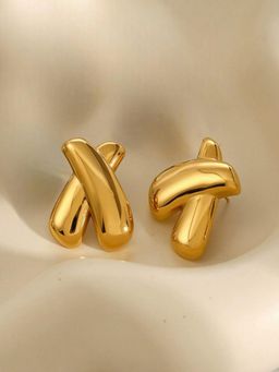 AQUASTREET - 18K Gold Plated X Drop Earrings