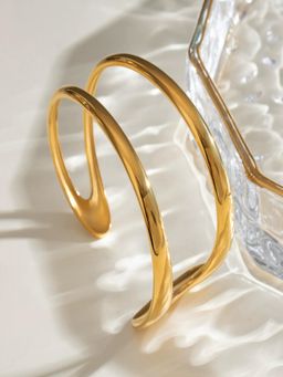 AQUASTREET - 18K Gold Plated Layered Wavy Cuff