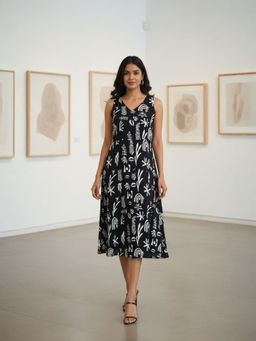 PIMU - V-Neck Midi Dress