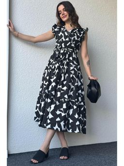 PIMU - V-Neck Midi Dress With Belt