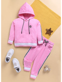 Toonyport - Boys Solid Pink Hoodie with Joggers (Set of 2)