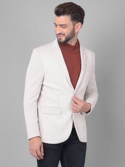 CRIMSOUNE CLUB - Men Grey Single Breasted Blazer