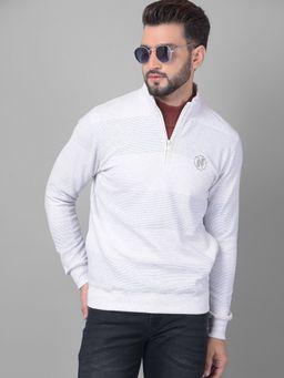 CRIMSOUNE CLUB - Men White Striped Sweatshirt